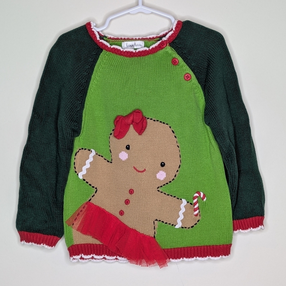 Neiman Marcus Gingerbread Girl Christmas Sweater 2/3